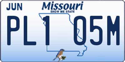 MO license plate PL1O5M
