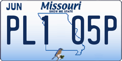 MO license plate PL1O5P