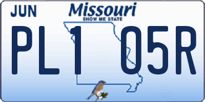 MO license plate PL1O5R