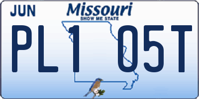 MO license plate PL1O5T