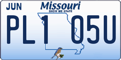 MO license plate PL1O5U