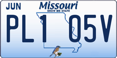 MO license plate PL1O5V