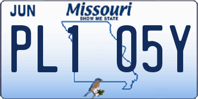 MO license plate PL1O5Y