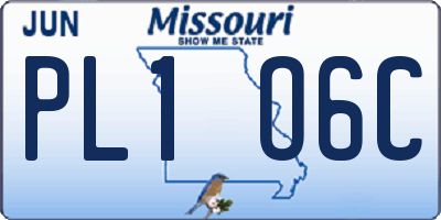 MO license plate PL1O6C