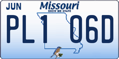 MO license plate PL1O6D