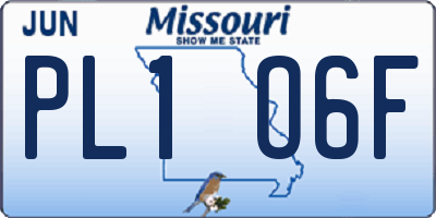 MO license plate PL1O6F