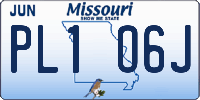 MO license plate PL1O6J
