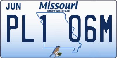 MO license plate PL1O6M