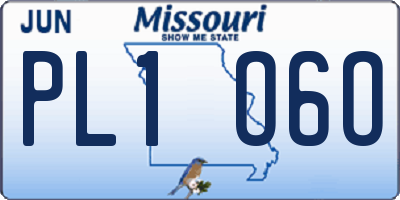 MO license plate PL1O6O