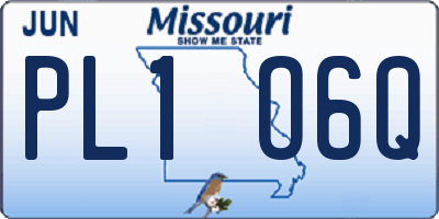MO license plate PL1O6Q