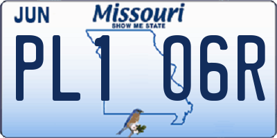 MO license plate PL1O6R