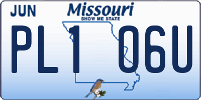 MO license plate PL1O6U