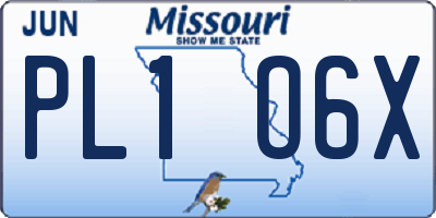 MO license plate PL1O6X