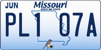 MO license plate PL1O7A