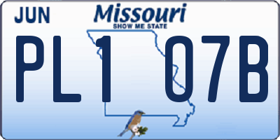MO license plate PL1O7B