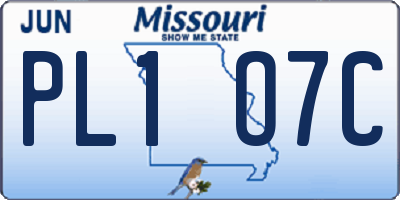 MO license plate PL1O7C