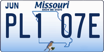 MO license plate PL1O7E
