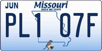 MO license plate PL1O7F