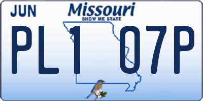 MO license plate PL1O7P