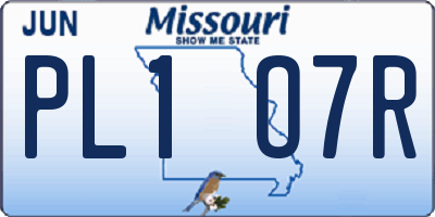 MO license plate PL1O7R