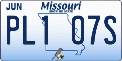 MO license plate PL1O7S