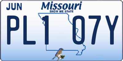 MO license plate PL1O7Y