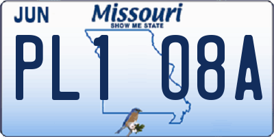 MO license plate PL1O8A