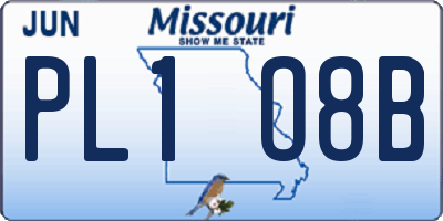 MO license plate PL1O8B