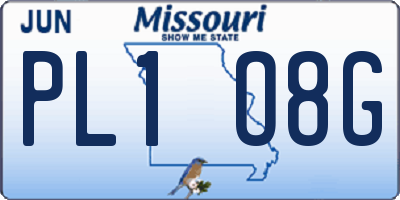 MO license plate PL1O8G