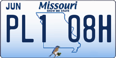 MO license plate PL1O8H