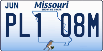 MO license plate PL1O8M