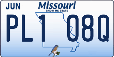 MO license plate PL1O8Q