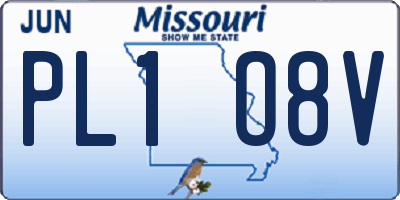 MO license plate PL1O8V