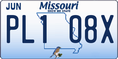 MO license plate PL1O8X
