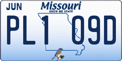 MO license plate PL1O9D