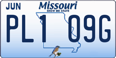 MO license plate PL1O9G