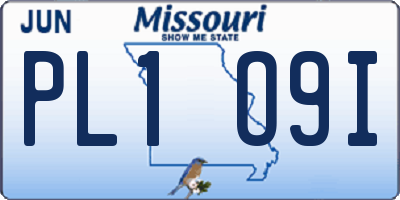 MO license plate PL1O9I