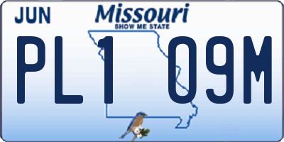 MO license plate PL1O9M