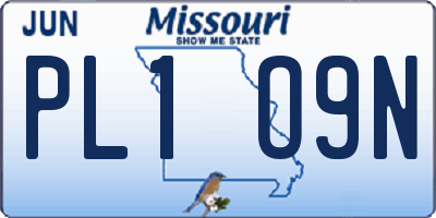 MO license plate PL1O9N