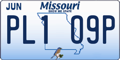 MO license plate PL1O9P