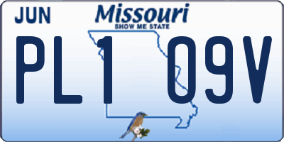 MO license plate PL1O9V