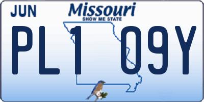 MO license plate PL1O9Y