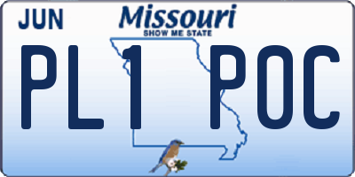 MO license plate PL1P0C