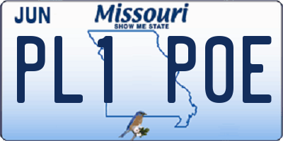 MO license plate PL1P0E