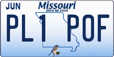 MO license plate PL1P0F