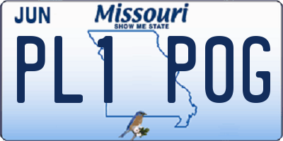 MO license plate PL1P0G