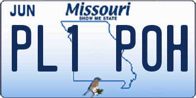 MO license plate PL1P0H