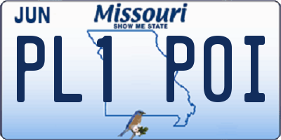 MO license plate PL1P0I