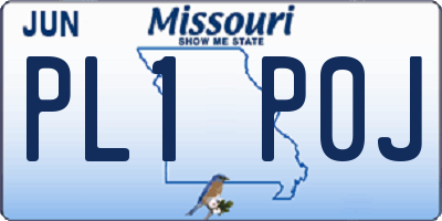 MO license plate PL1P0J