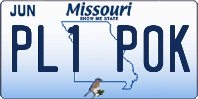 MO license plate PL1P0K